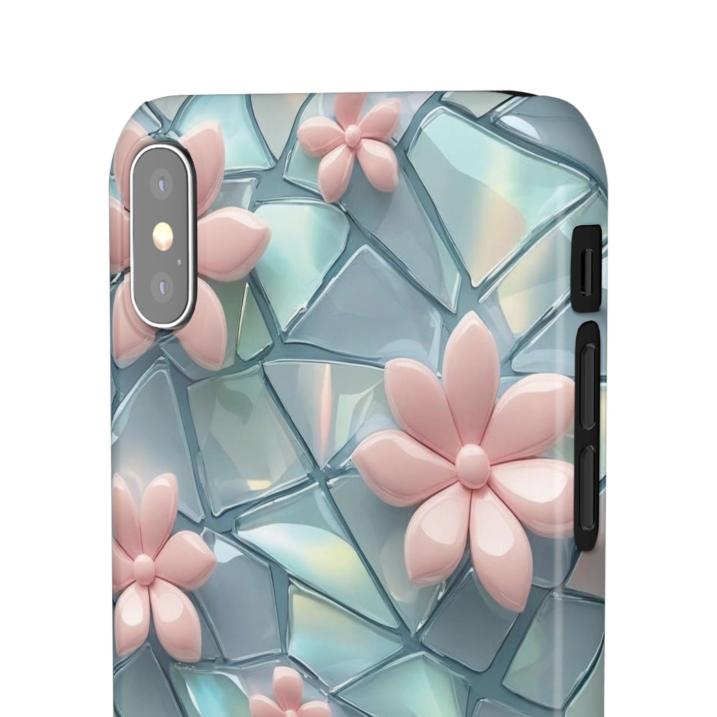 Snap Case Elegante Florale iPhone Handyhülle mit 3D-Effekt