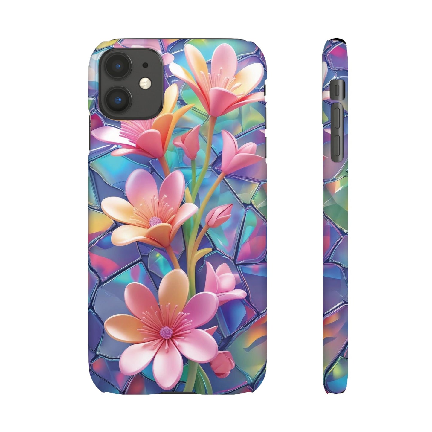 Snap Case Elegante Florale iPhone Handyhülle mit 3D-Effekt