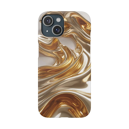 Snap Case iPhone Handyhülle – Gold Dynamic Liquid 3D Effekt