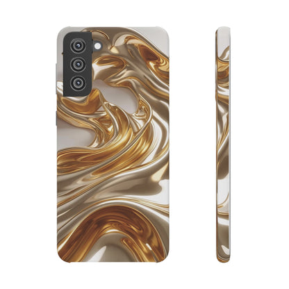 Snap Case Samsung Handyhülle – Gold Dynamic Liquid 3D Effekt