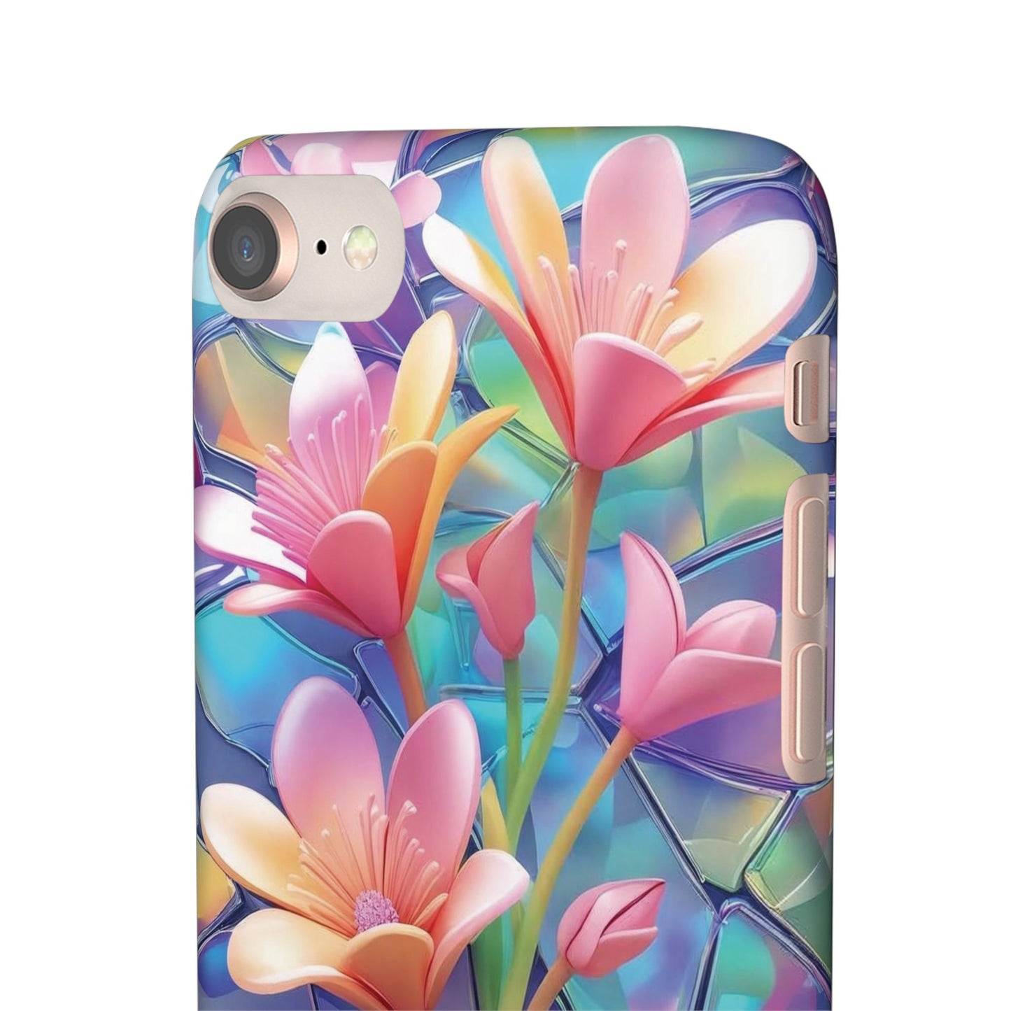 Snap Case Elegante Florale iPhone Handyhülle mit 3D-Effekt