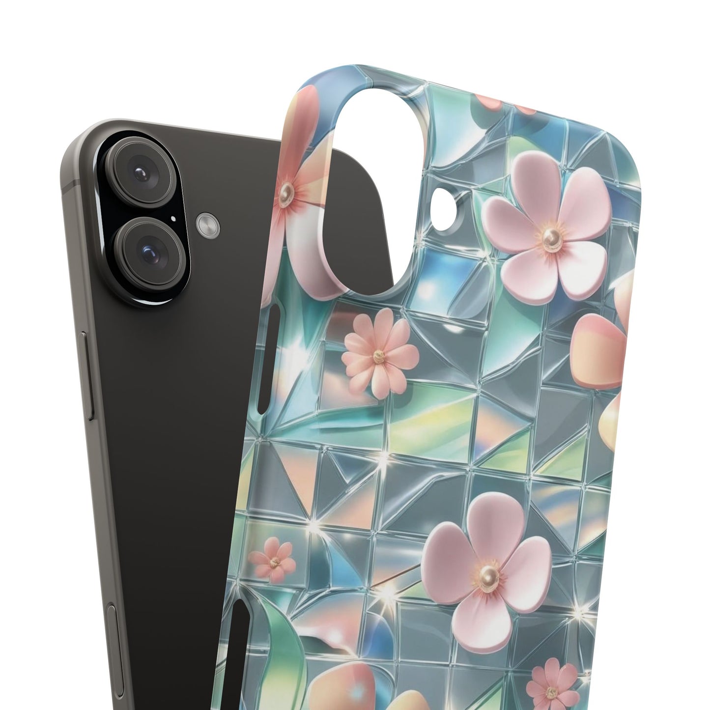 Snap Case iPhone Handyhülle mit 3D-Effekt Blumenmuster