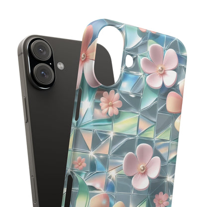 Snap Case iPhone Handyhülle mit 3D-Effekt Blumenmuster