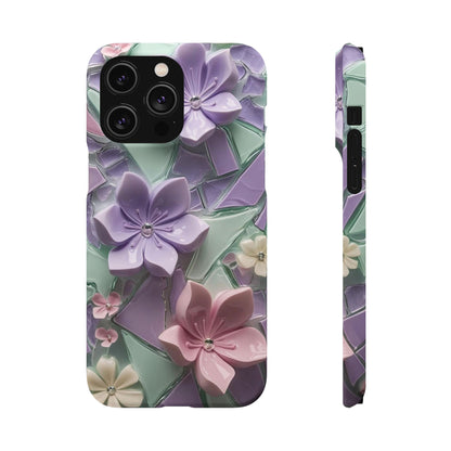 Snap Case Elegante Florale iPhone Handyhülle mit 3D-Effekt