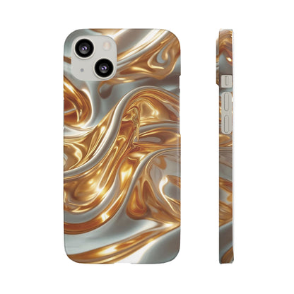 Snap Case iPhone Handyhülle – Gold Dynamic Liquid 3D Effekt