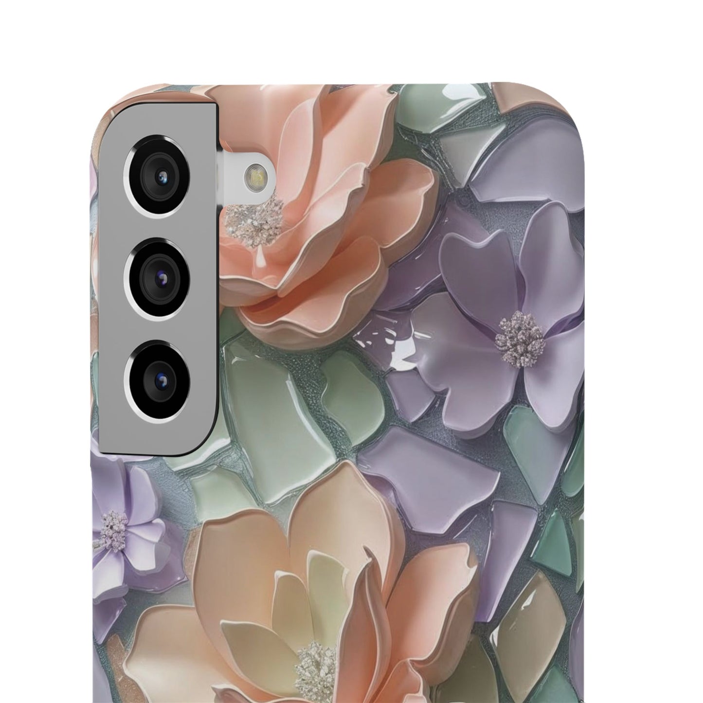 Snap Case Samsung Handyhülle mit 3D-Effekt, Blumenmuster