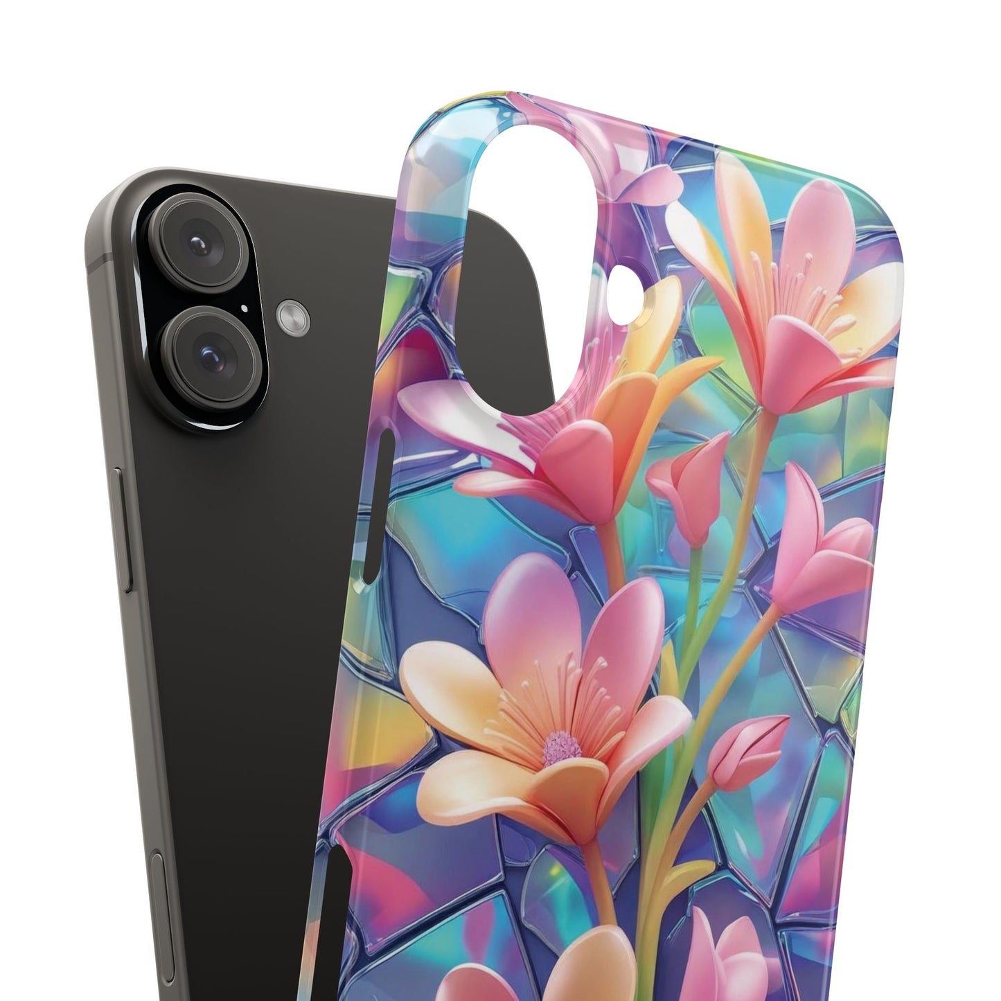 Snap Case Elegante Florale iPhone Handyhülle mit 3D-Effekt