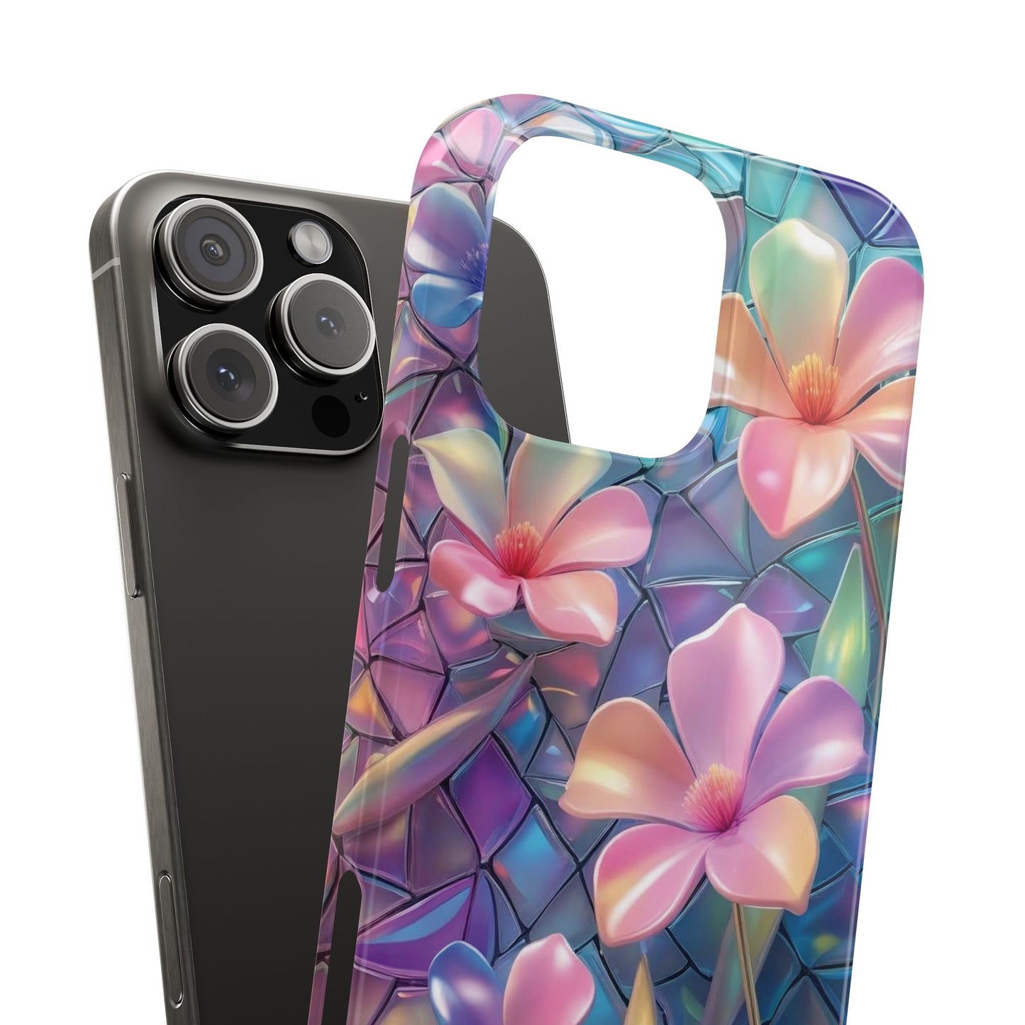 Snap Case Elegante Florale iPhone Handyhülle mit 3D-Effekt