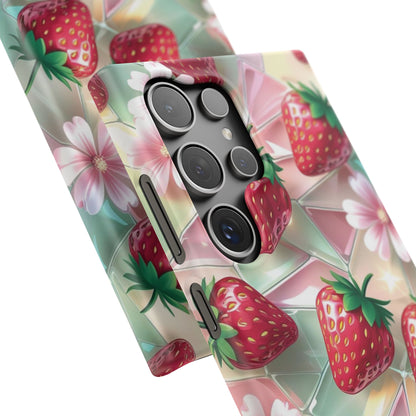 Snap Case Samsung Handyhülle - 3D Effekt Erdbeeren