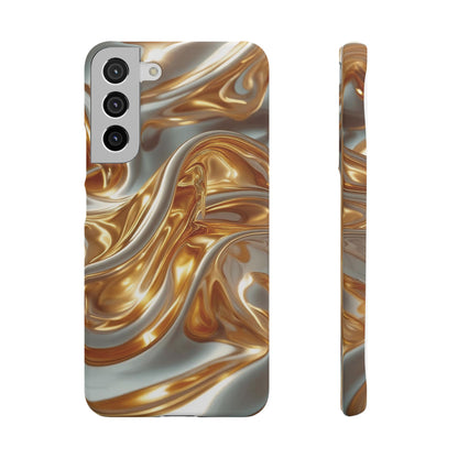 Snap Case Samsung Handyhülle – Gold Dynamic Liquid 3D Effekt