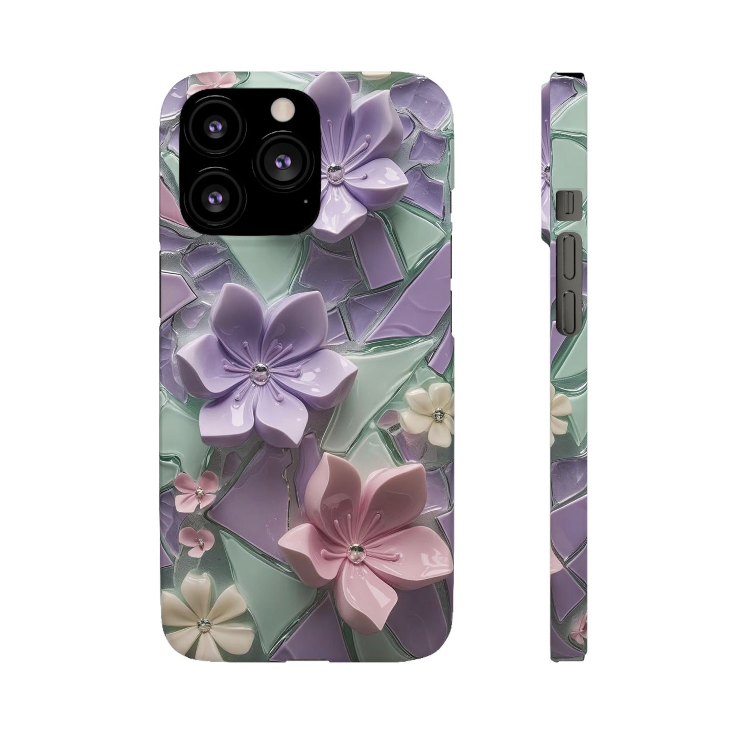 Snap Case Elegante Florale iPhone Handyhülle mit 3D-Effekt