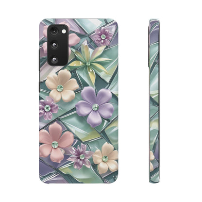 Snap Case Elegante Florale Samsung Handyhülle mit 3D-Effekt
