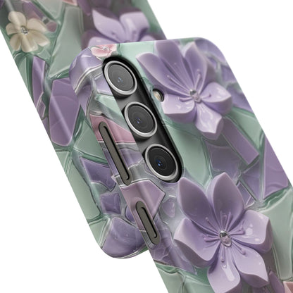 Snap Case Elegante Florale Samsung Handyhülle mit 3D-Effekt
