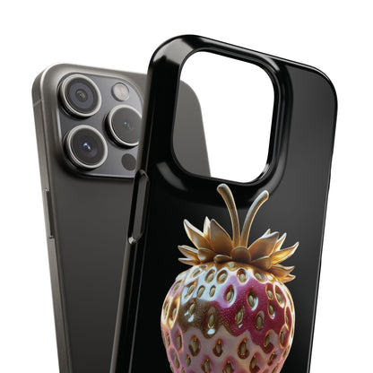 Snap Case iPhone Handyhülle - 3D Effekt Erdbeeren
