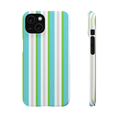 iPhone Snap Case - Modernes Abstraktes Design mit Grünen und Weißen Linien