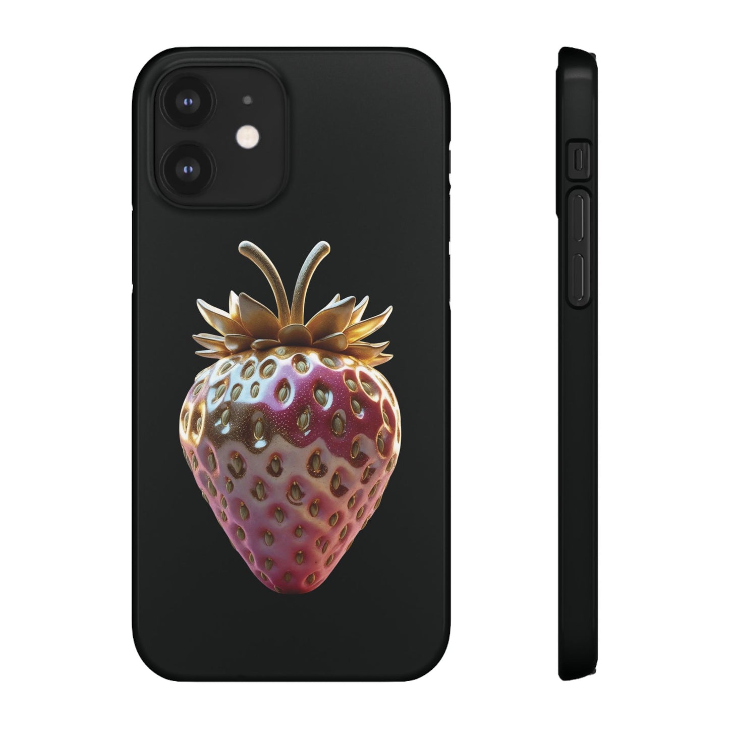 Snap Case iPhone Handyhülle - 3D Effekt Erdbeeren