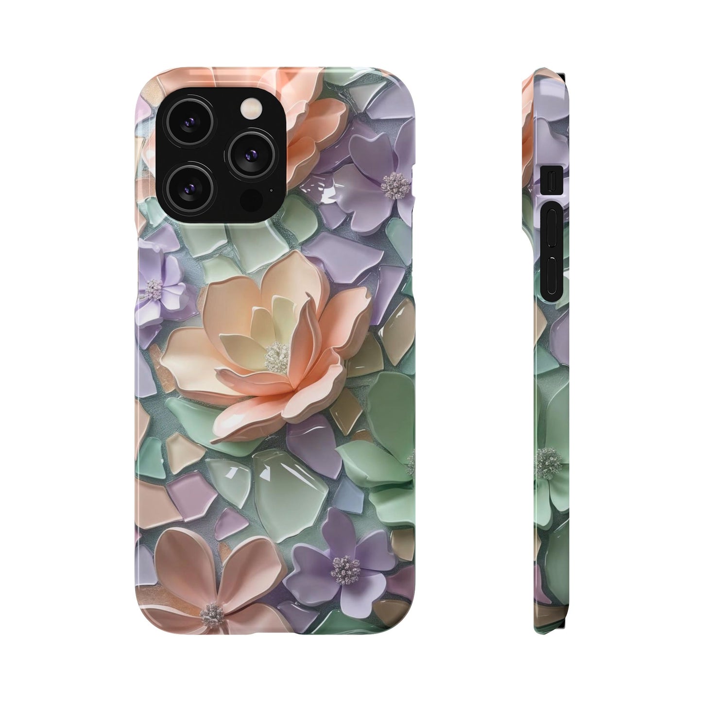 Snap Case Elegante Florale iPhone Handyhülle mit 3D-Effekt