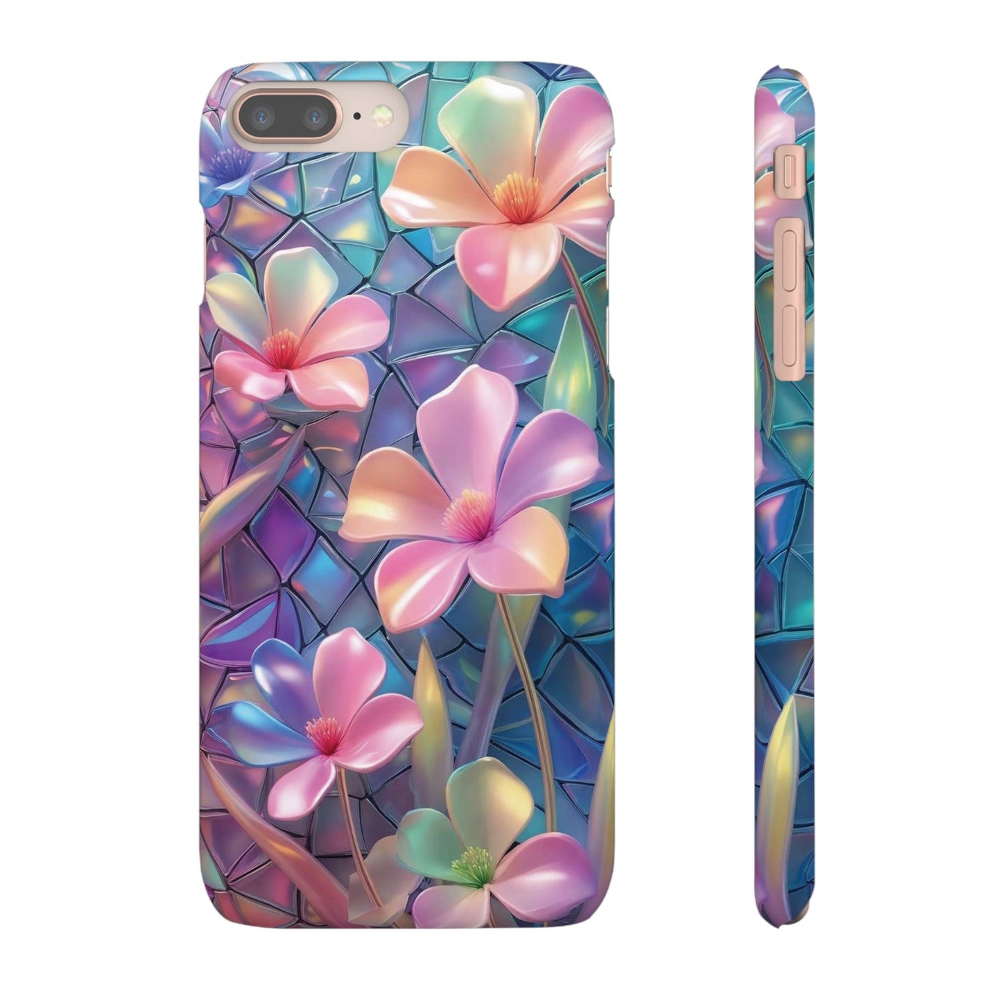 Snap Case Elegante Florale iPhone Handyhülle mit 3D-Effekt