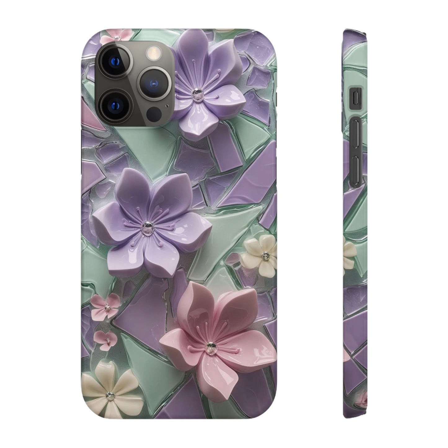 Snap Case Elegante Florale iPhone Handyhülle mit 3D-Effekt