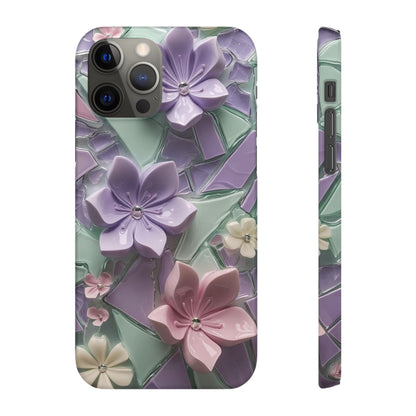 Snap Case Elegante Florale iPhone Handyhülle mit 3D-Effekt