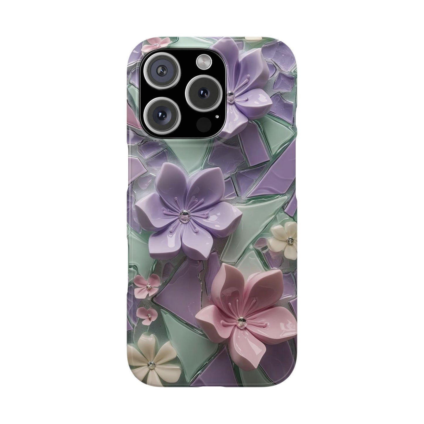 Snap Case Elegante Florale iPhone Handyhülle mit 3D-Effekt