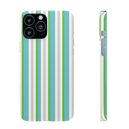iPhone Snap Case - Modernes Abstraktes Design mit Grünen und Weißen Linien