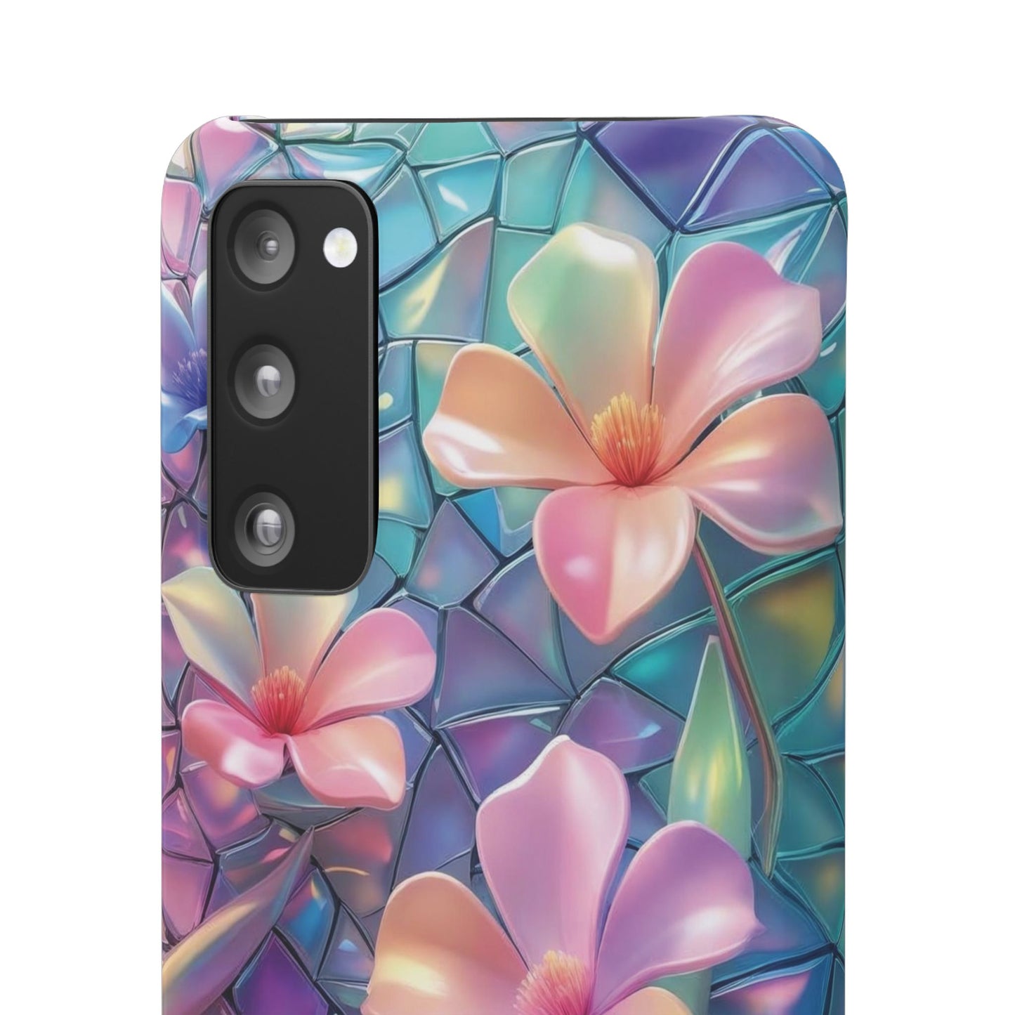 Snap Case Elegante Florale Samsung Handyhülle mit 3D-Effekt