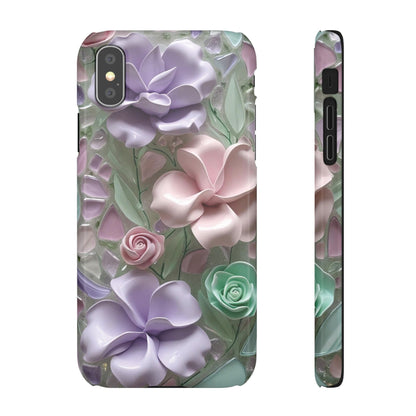 Snap Case Elegante Florale iPhone Handyhülle mit 3D-Effekt