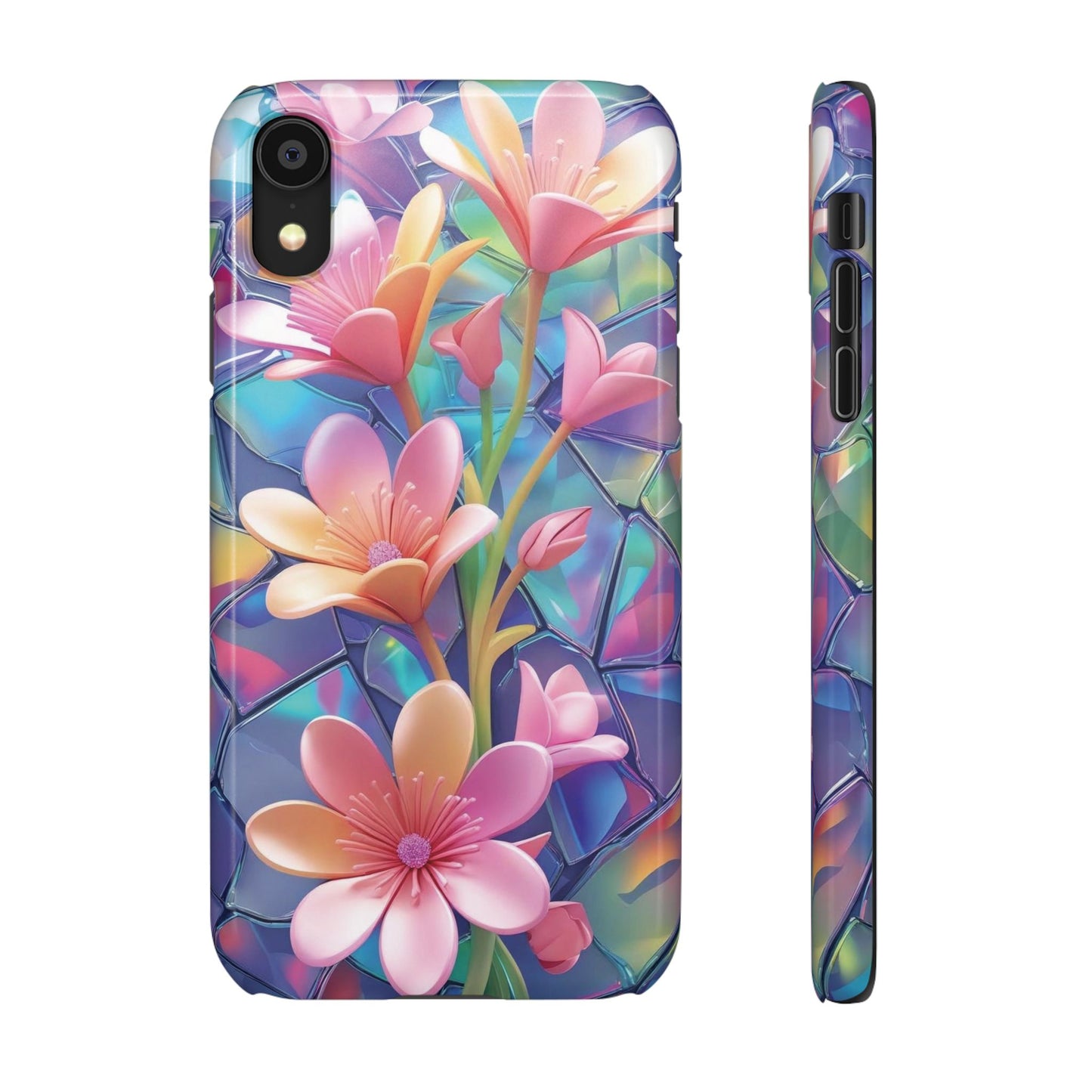 Snap Case Elegante Florale iPhone Handyhülle mit 3D-Effekt