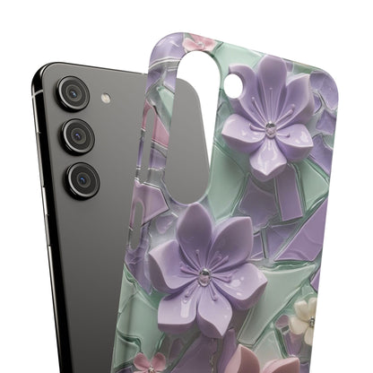 Snap Case Elegante Florale Samsung Handyhülle mit 3D-Effekt