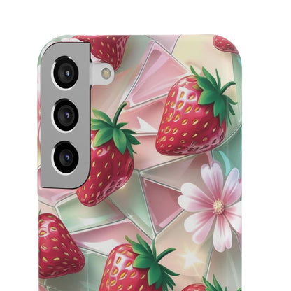 Snap Case Samsung Handyhülle - 3D Effekt Erdbeeren