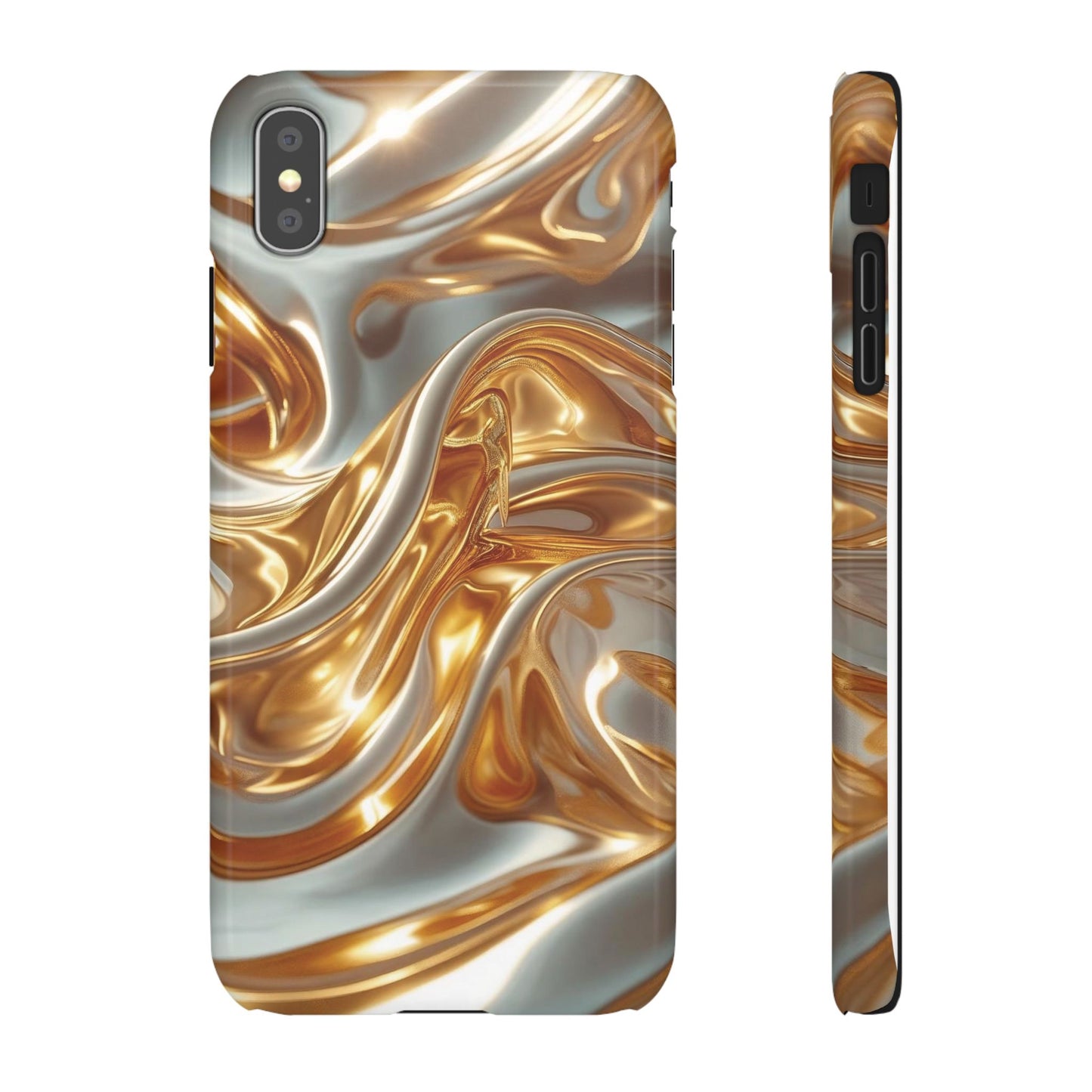 Snap Case iPhone Handyhülle – Gold Dynamic Liquid 3D Effekt