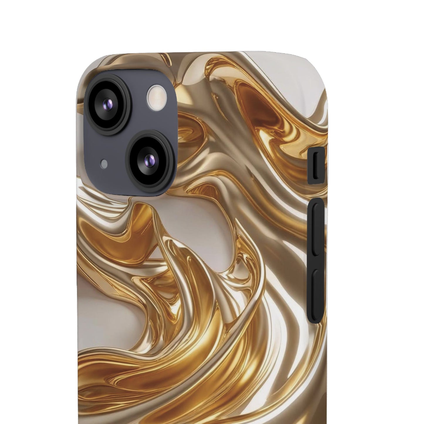 Snap Case iPhone Handyhülle – Gold Dynamic Liquid 3D Effekt