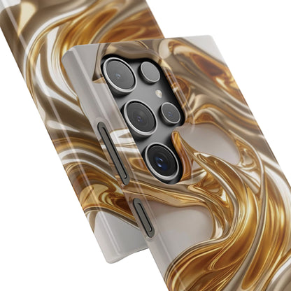 Snap Case Samsung Handyhülle – Gold Dynamic Liquid 3D Effekt
