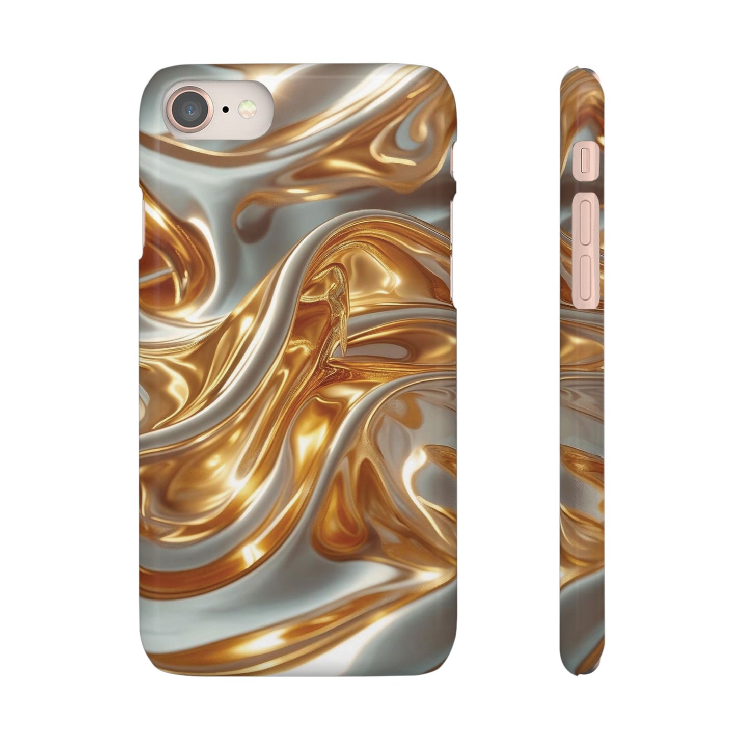 Snap Case iPhone Handyhülle – Gold Dynamic Liquid 3D Effekt