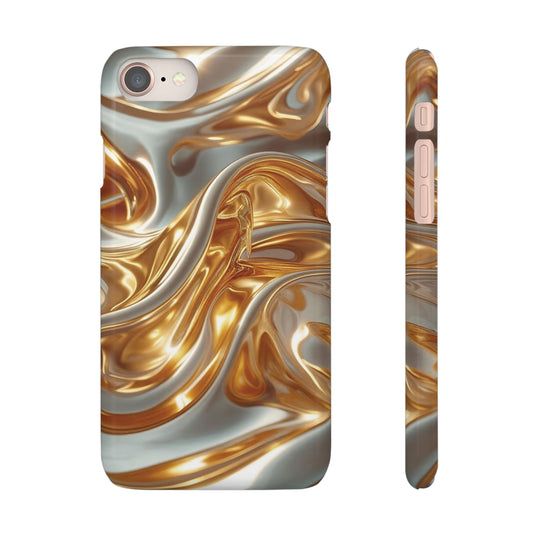 Snap Case iPhone Handyhülle – Gold Dynamic Liquid 3D Effekt