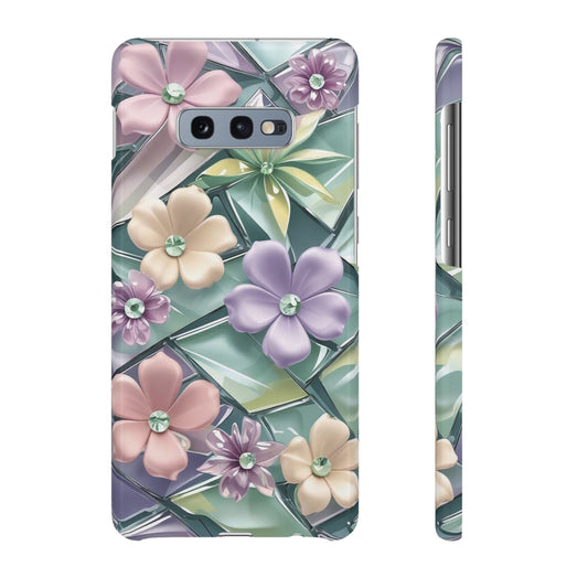 Snap Case Elegante Florale Samsung Handyhülle mit 3D-Effekt