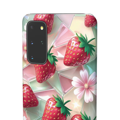 Snap Case Samsung Handyhülle - 3D Effekt Erdbeeren