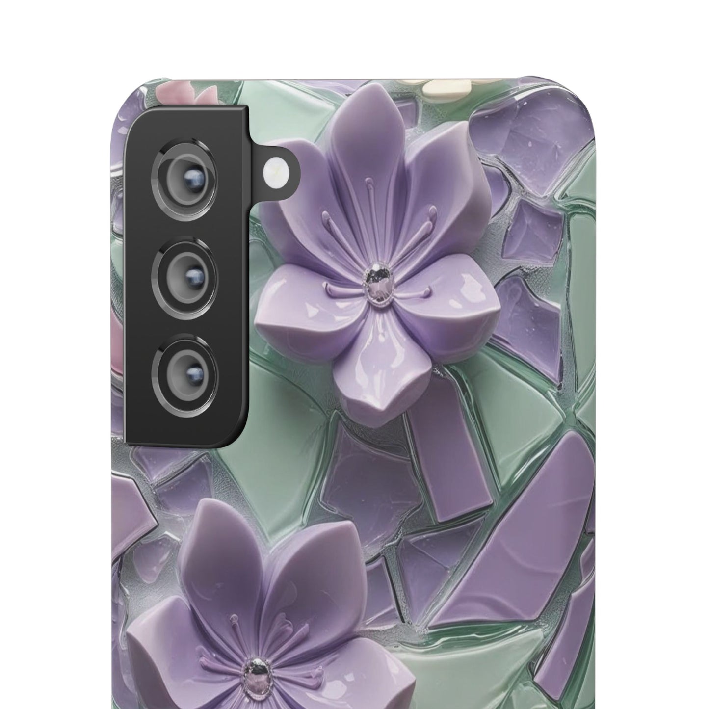 Snap Case Elegante Florale Samsung Handyhülle mit 3D-Effekt