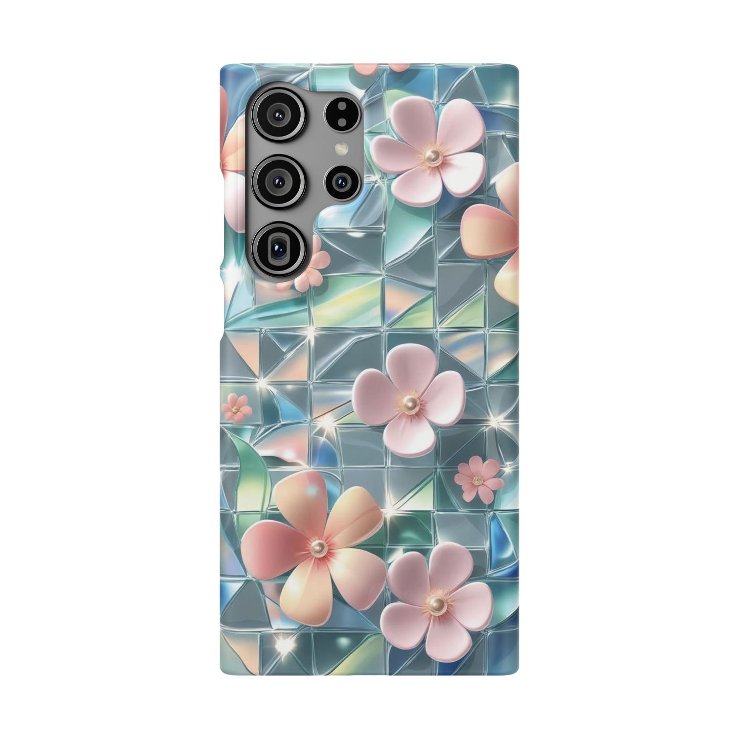 Snap Case Samsung Handyhülle mit 3D-Effekt und Blumenmuster