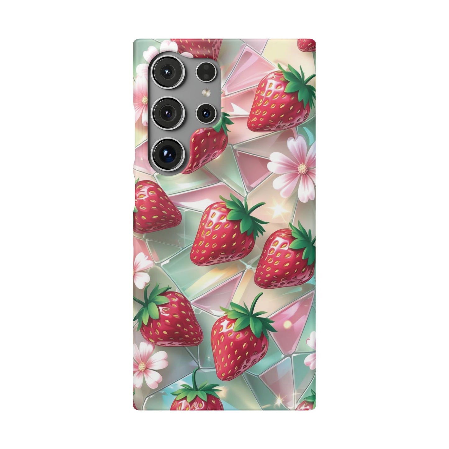 Snap Case Samsung Handyhülle - 3D Effekt Erdbeeren