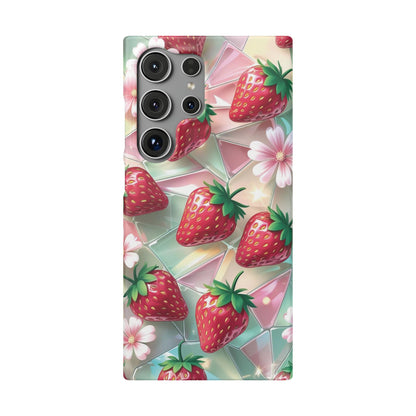 Snap Case Samsung Handyhülle - 3D Effekt Erdbeeren