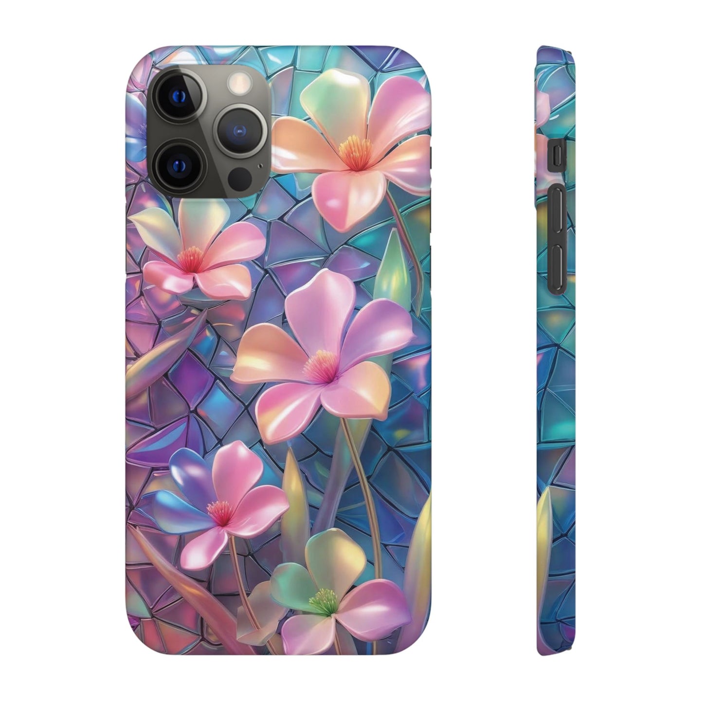 Snap Case Elegante Florale iPhone Handyhülle mit 3D-Effekt