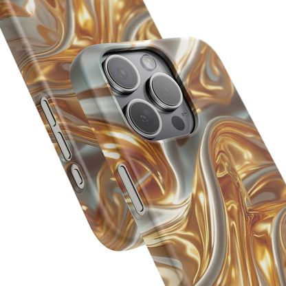Snap Case iPhone Handyhülle – Gold Dynamic Liquid 3D Effekt