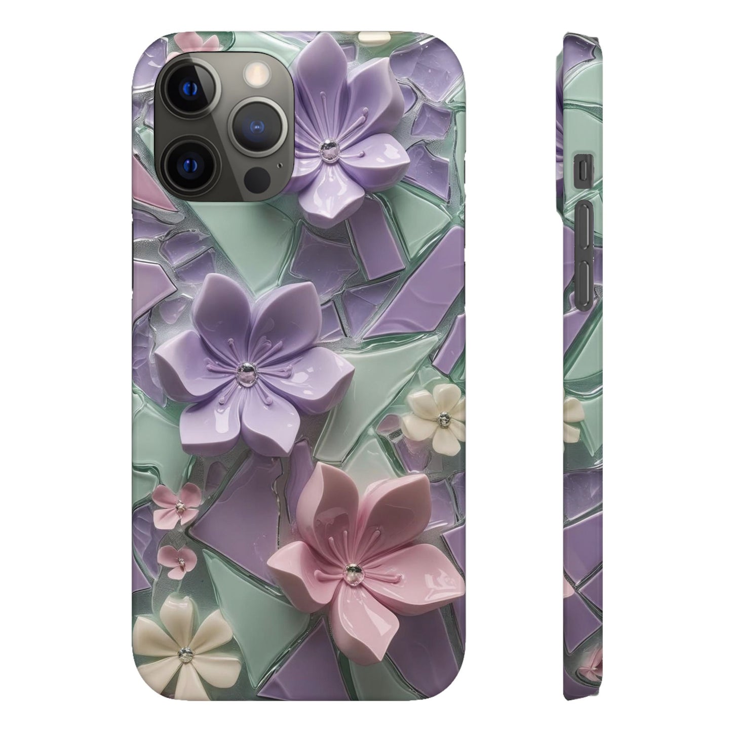 Snap Case Elegante Florale iPhone Handyhülle mit 3D-Effekt