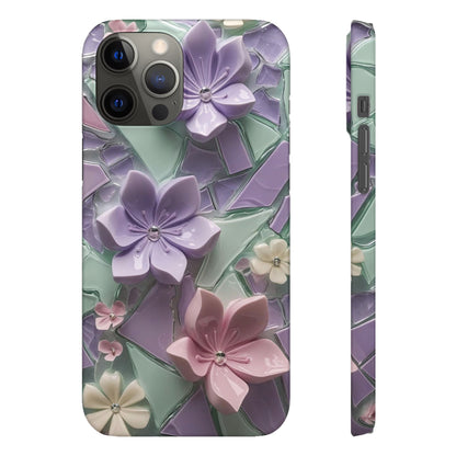 Snap Case Elegante Florale iPhone Handyhülle mit 3D-Effekt