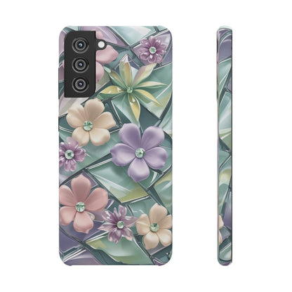 Snap Case Elegante Florale Samsung Handyhülle mit 3D-Effekt