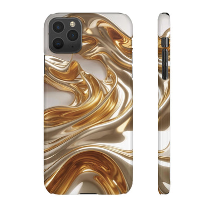 Snap Case iPhone Handyhülle – Gold Dynamic Liquid 3D Effekt