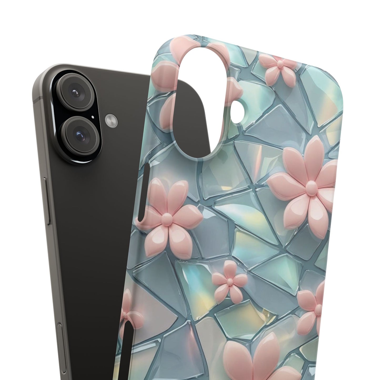 Snap Case Elegante Florale iPhone Handyhülle mit 3D-Effekt