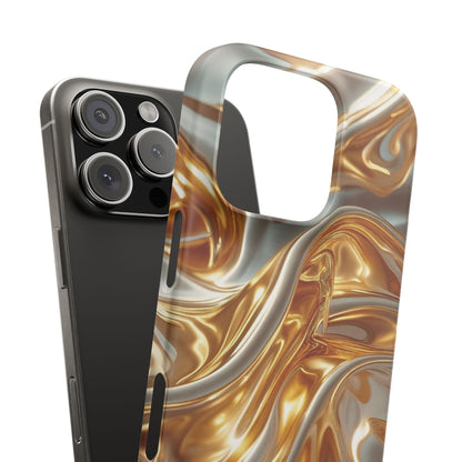 Snap Case iPhone Handyhülle – Gold Dynamic Liquid 3D Effekt